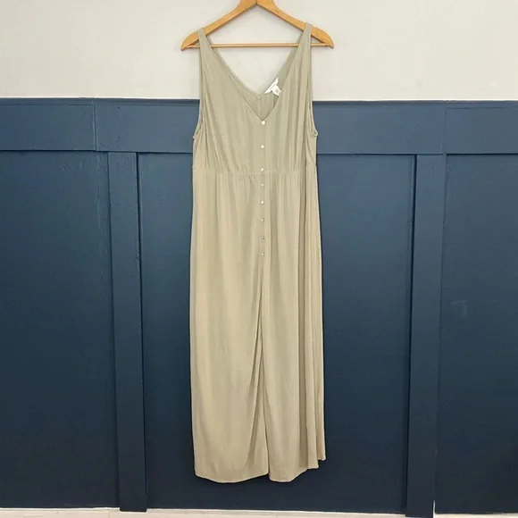 h&m green maternity dress Caroline Midi Slip Dress 1X / Jade